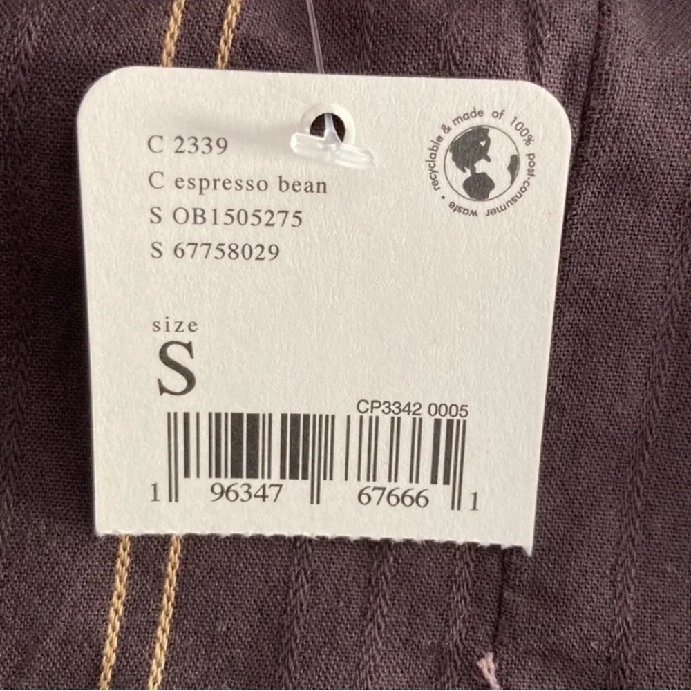 Free People Serotonin Corset Top in Espresso Bean Size S Striped Boho Festival - Picture 6 of 7